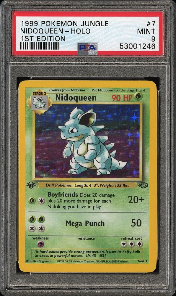 1999 Pokemon Jungle 7 Nidoqueen-holo 1st Edition PSA 9