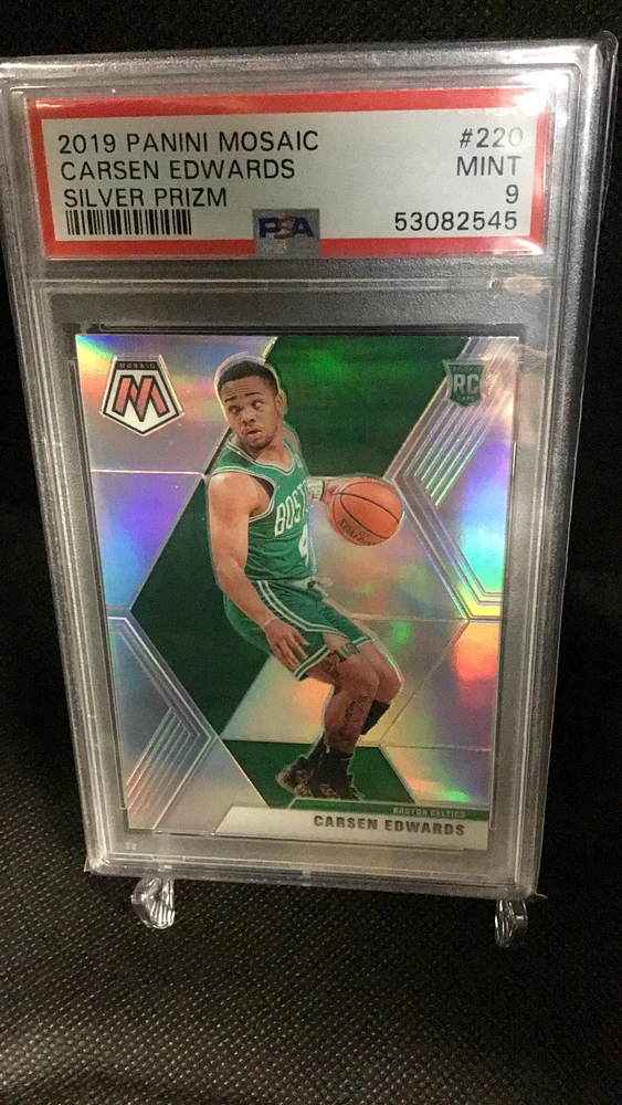2019 Panini Mosaic 220 Carsen Edwards Silver Prizm PSA