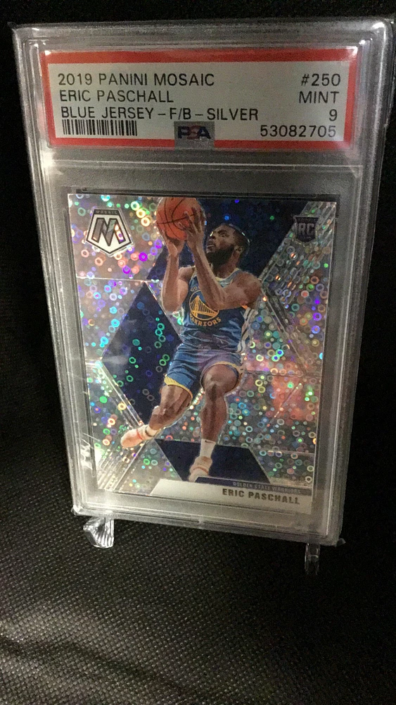 2019 Panini Mosaic 250 Eric Paschall Blue Jersey-fast Break-silver PSA 9