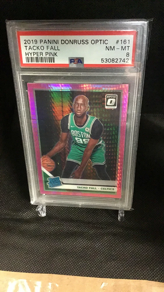 2019 Panini Donruss Optic 161 Tacko Fall Hyper Pink PSA 8