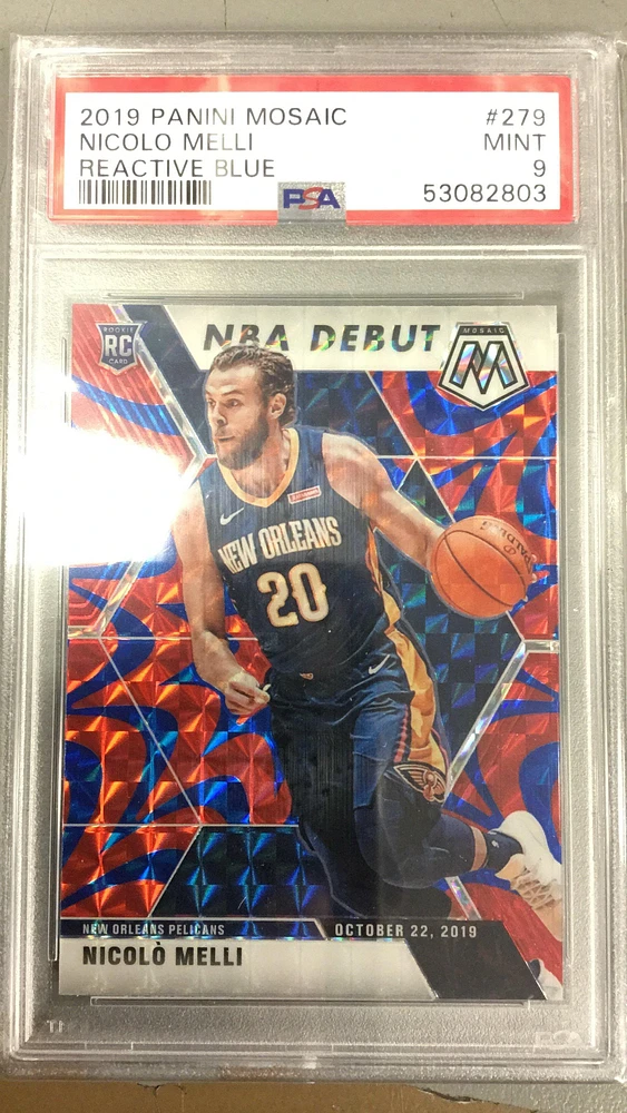 2019 Panini Mosaic 279 Nicolo Melli Reactive Blue PSA 9