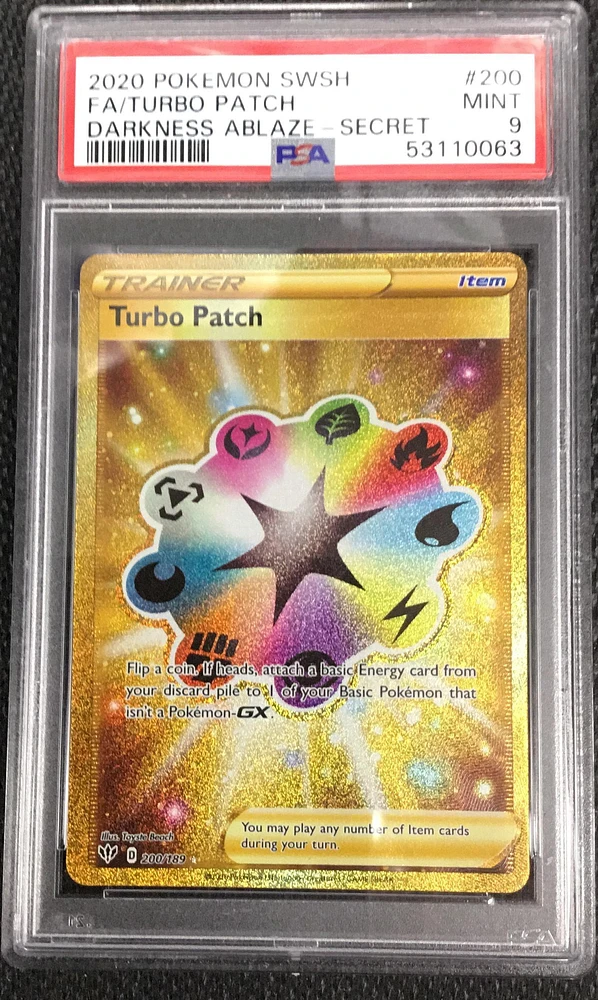 2020 Pokemon Sword & Shield Darkness Ablaze 200 Full Art/turbo Patch Secret PSA 9