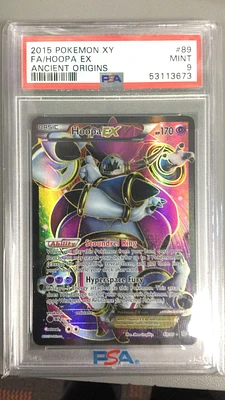 2015 Pokemon Xy Ancient Origins 89 Full Art/hoopa Ex PSA 9