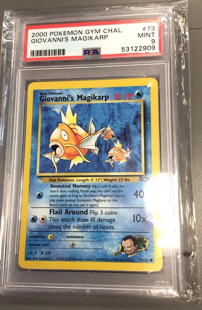 2000 Pokemon Gym Challenge 73 Giovanni's Magikarp PSA 9
