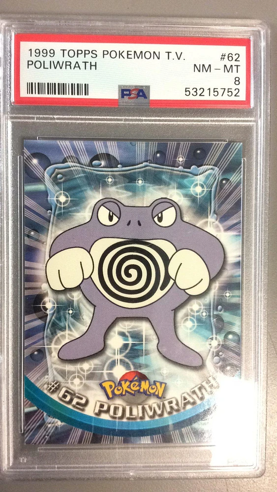 1999 Topps Pokemon Tv 62 Poliwrath PSA 8