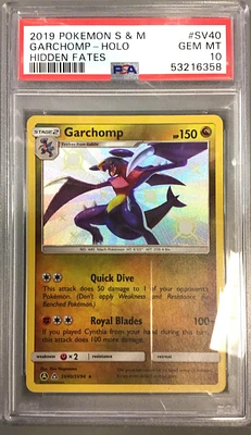 2019 Pokemon Sun & Moon Hidden Fates Sv40 Garchomp-holo PSA