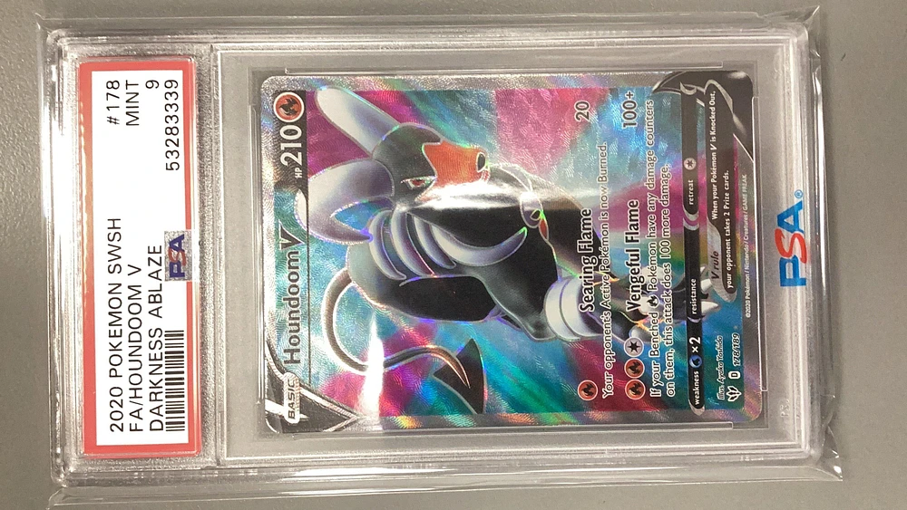 2020 Pokemon Sword & Shield Darkness Ablaze 178 Full Art/houndoom V PSA