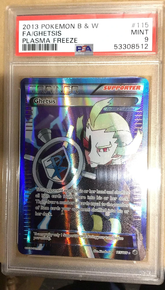 2013 Pokemon Black & White Plasma Freeze 115 Full Art/ghetsis PSA 9