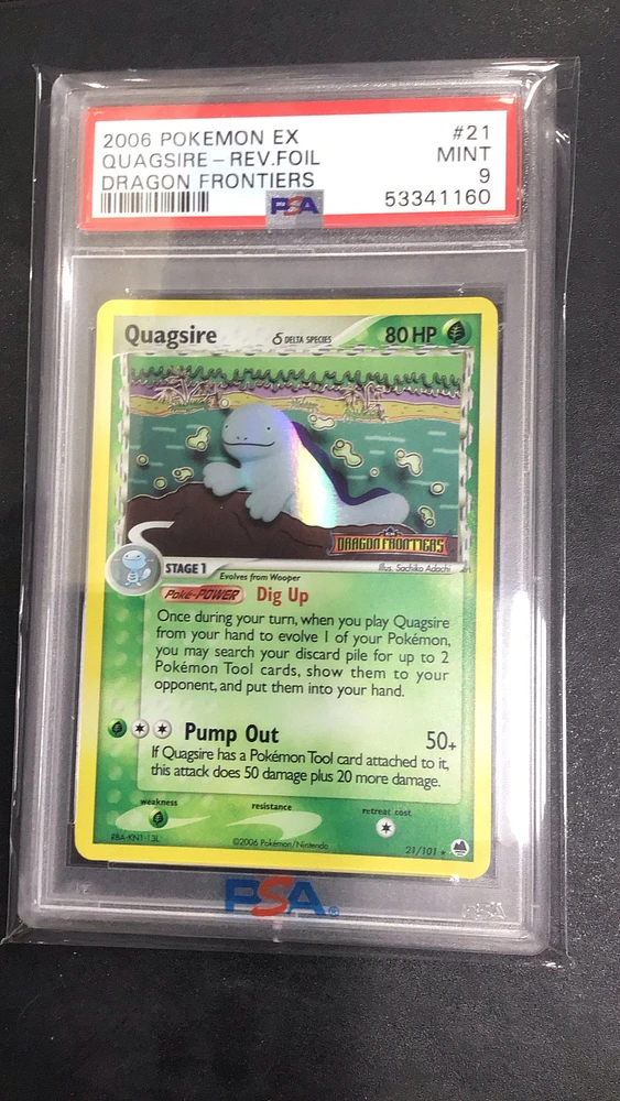 2006 Pokemon Ex Dragon Frontiers 21 Quagsire-reverse Foil PSA 9