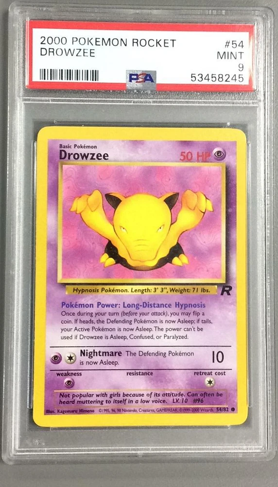 2000 Pokemon Rocket 54 Drowzee PSA