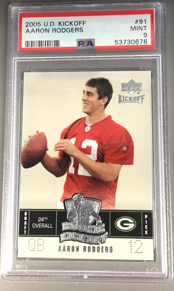 2005 Upper Deck Kickoff 91 Aaron Rodgers PSA 9