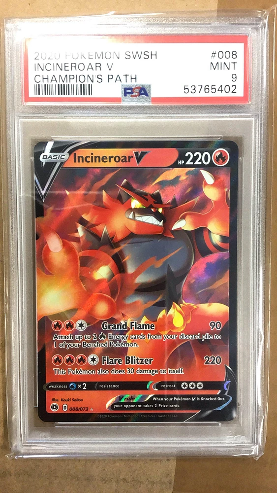 2020 Pokemon Sword & Shield Champion's Path 008 Incineroar V PSA