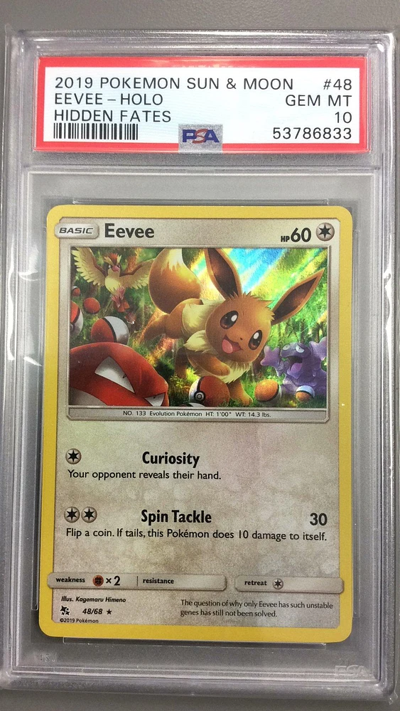 2019 Pokemon Sun & Moon Hidden Fates 48 Eevee PSA 10