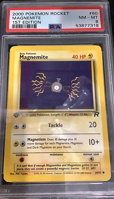 2000 Pokemon Rocket 60 Magnemite 1st Edition PSA