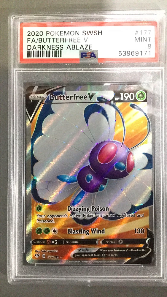 2020 Pokemon Sword & Shield Darkness Ablaze 177 Full Art/butterfree V PSA