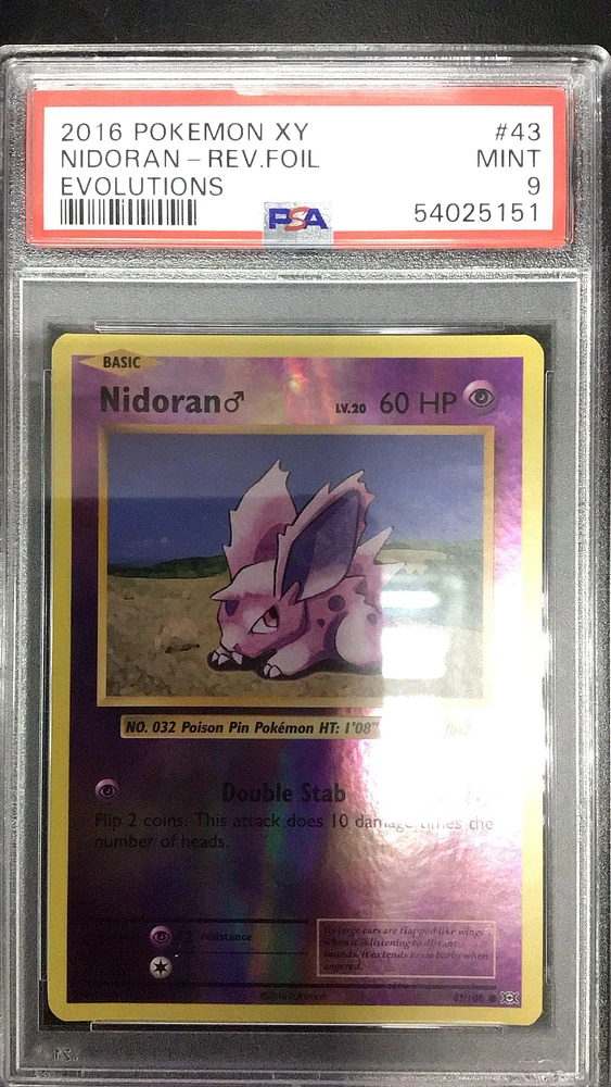 2016 Pokemon Xy Evolutions 43 Nidoran-reverse Foil PSA 9