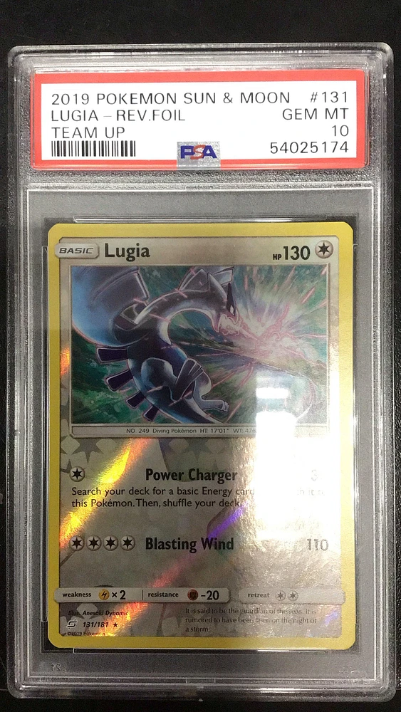 2019 Pokemon Sun & Moon Team Up 131 Lugia-reverse Foil PSA 10