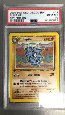 2001 Pokemon Neo Discovery 45 Pupitar 1st Edition PSA
