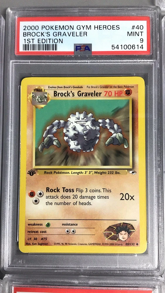 2000 Pokemon Gym Heroes 40 Brock's Graveler 1st Edition PSA 9