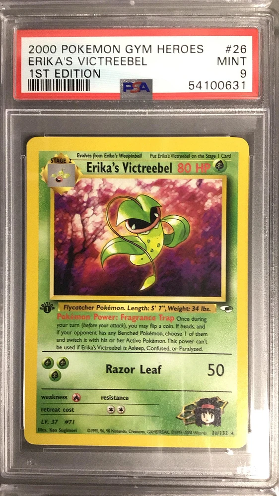 2000 Pokemon Gym Heroes 26 Erika's Victreebel 1st Edition PSA 9