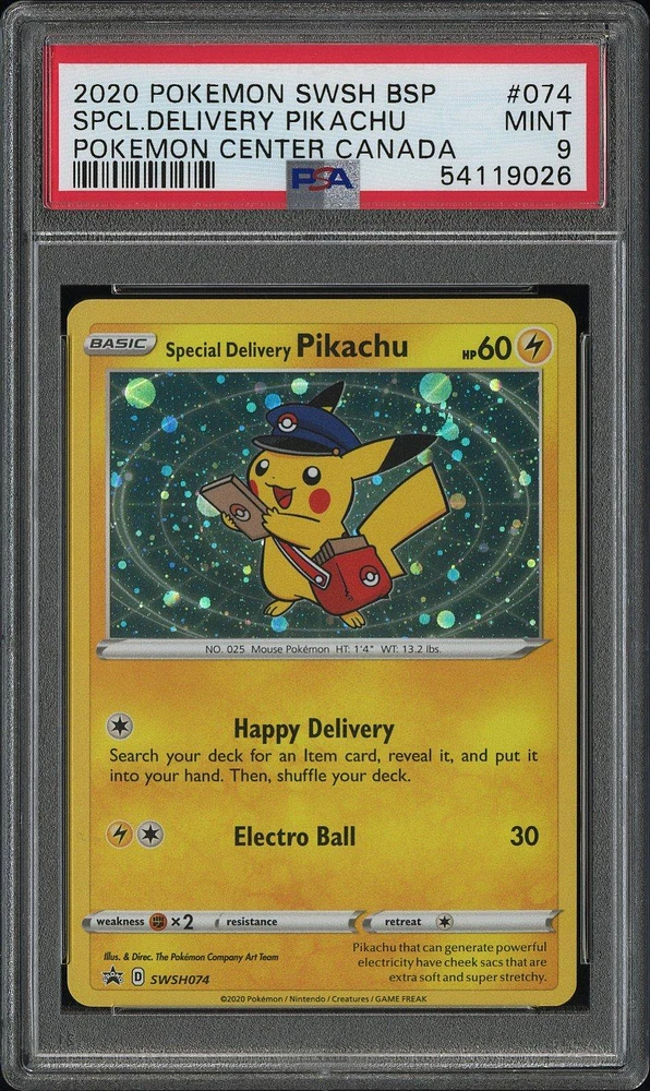 2020 Pokemon Swsh Black Star Promo 074 Spcl.delivery Pikachu PSA