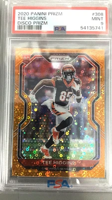 2020 Panini Prizm 308 Tee Higgins Disco Prizm PSA 9