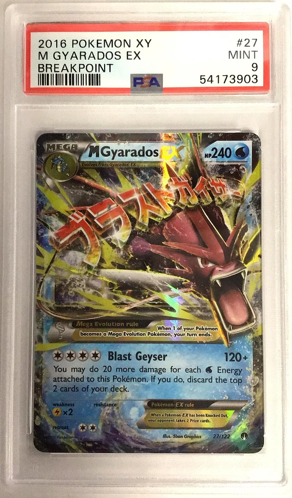 2016 Pokemon Xy Breakpoint 27 M Gyarados Ex PSA 9