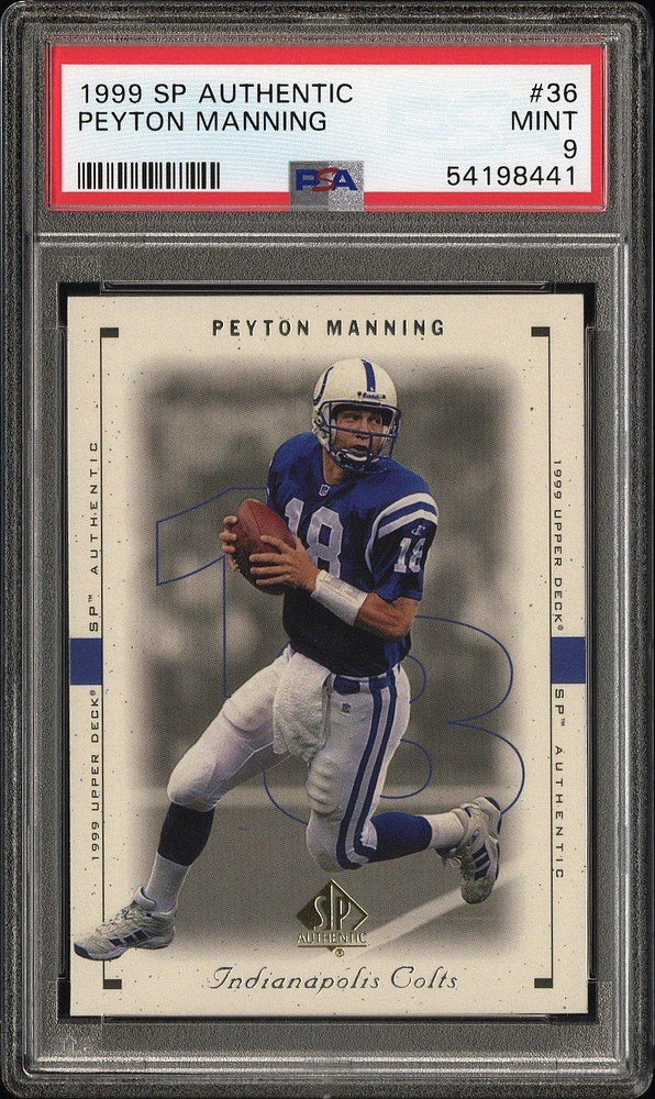 1999 Sp Authentic 36 Peyton Manning PSA 9