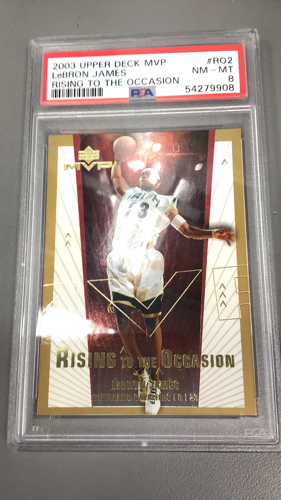 2003 Upper Deck Mvp Rising To The Occasion Ro2 Lebron James PSA 8