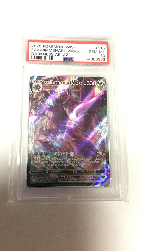 2020 Pokemon Sword & Shield Darkness Ablaze 115 Fa/grimmsnarl Vmax PSA 10