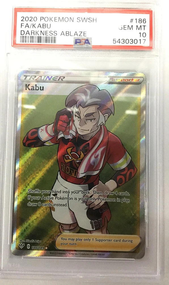 2020 Pokemon Sword & Shield Darkness Ablaze 186 Full Art/kabu PSA