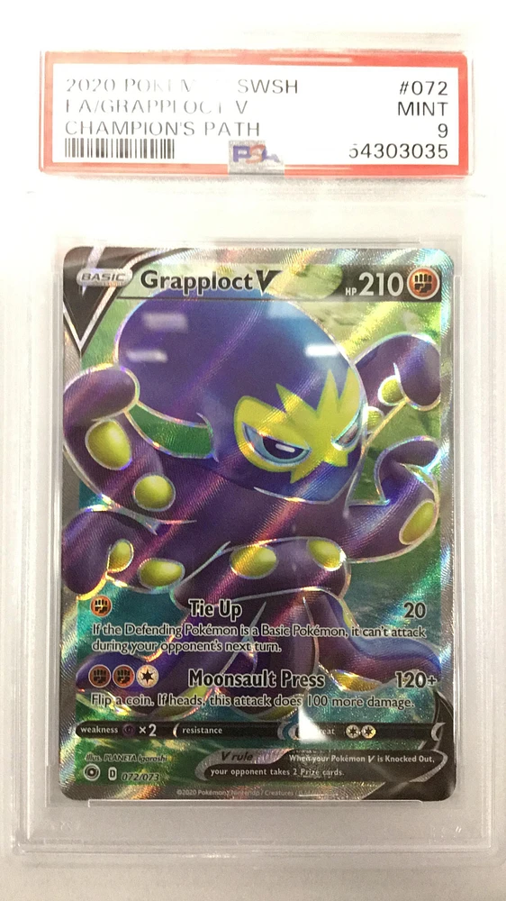 2020 Pokemon Sword & Shield Champion's Path 072 Full Art/grapploct V PSA