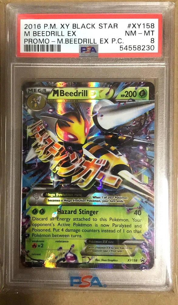 2016 Pokemon Xy Black Star Promo Xy158 M Beedrill Ex Mega Beedrill Ex Premium Collection PSA 8
