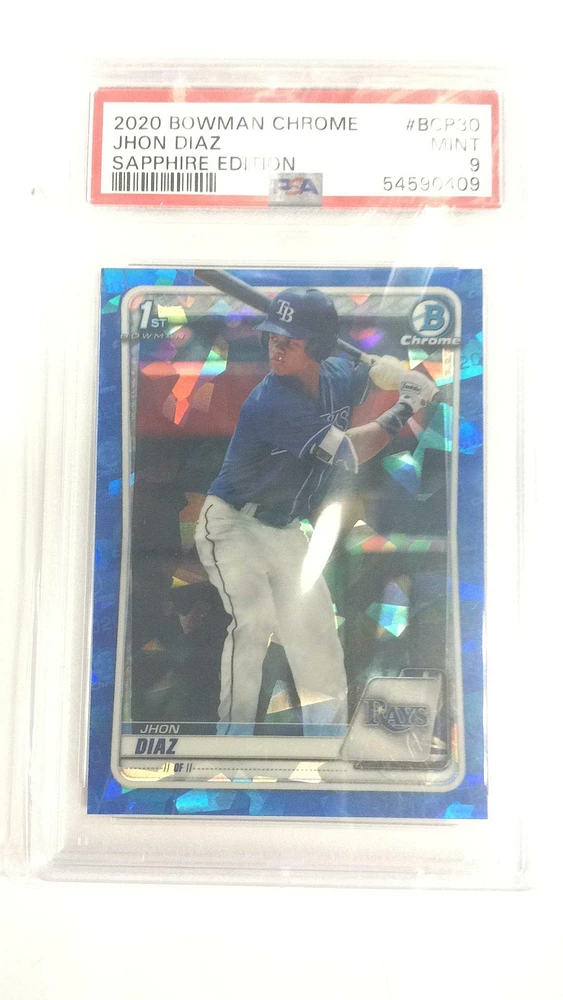 2020 Bowman Chrome Sapphire Edition Bcp30 Jhon Diaz PSA 9