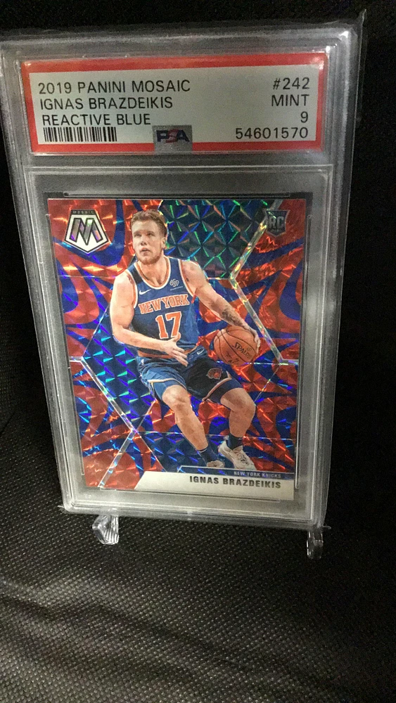 2019 Panini Mosaic 242 Ignas Brazdeikis Reactive Blue PSA 9