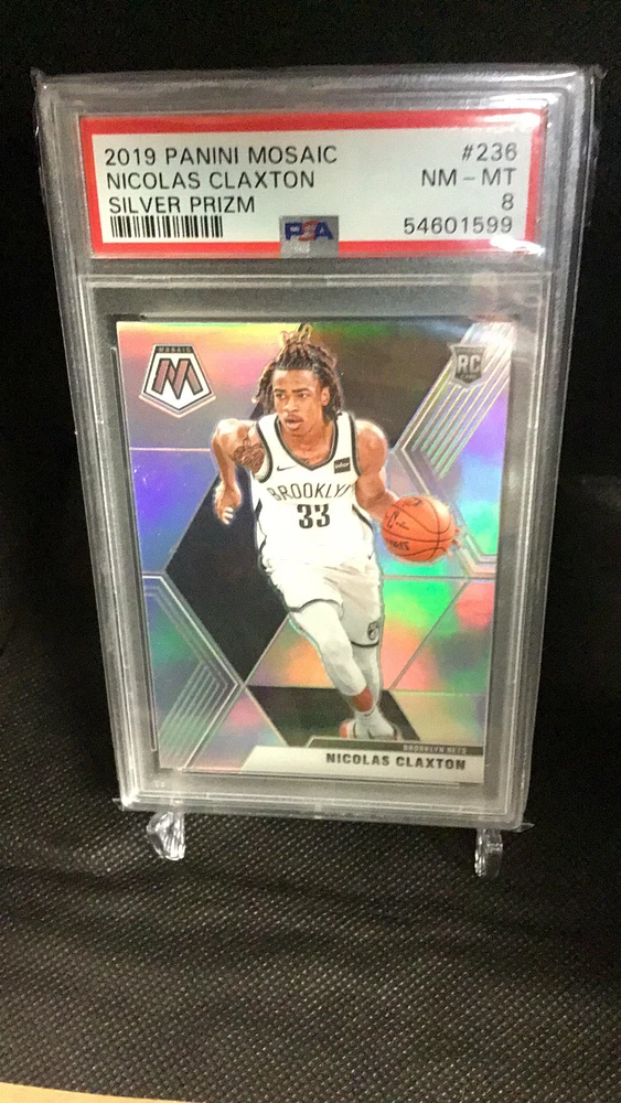 2019 Panini Mosaic 236 Nicolas Claxton Silver Prizm PSA 8