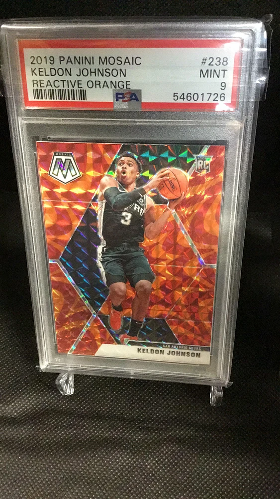 2019 Panini Mosaic 238 Keldon Johnson Reactive Orange PSA 9