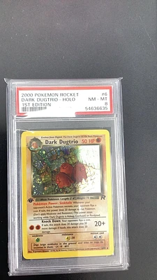 2000 Pokemon Rocket 6 Dark Dugtrio PSA 8