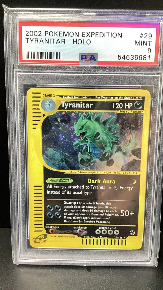 2002 Pokemon Expedition 29 Tyranitar-holo PSA 9