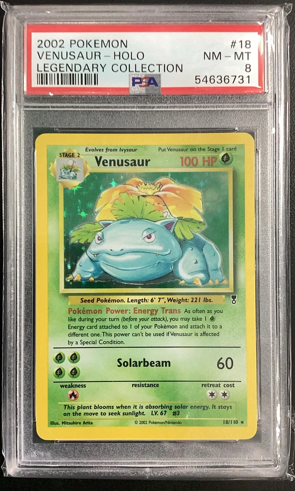 2002 Pokemon Legendary Collection 18 Venusaur-holo PSA 8
