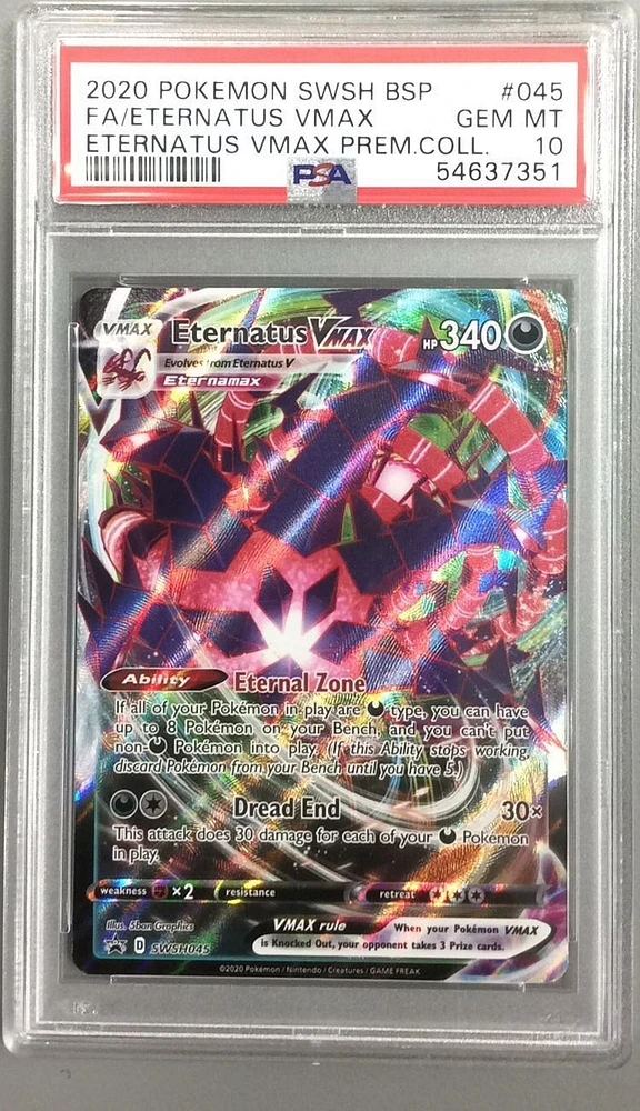 2020 Pokemon Swsh Black Star Promo 045 Full Art/eternatus Vmax Eternatus Vmax Premium Collection PSA 10