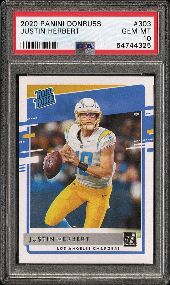 2020 Panini Donruss 303 Justin Herbert PSA 10