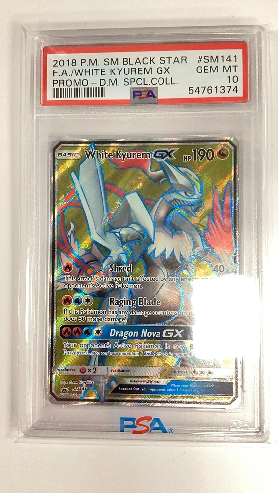 2018 Pokemon Sm Black Star Promo Sm141 Full Art/white Kyurem Gx Dragon Majesty Special Collection PSA 10