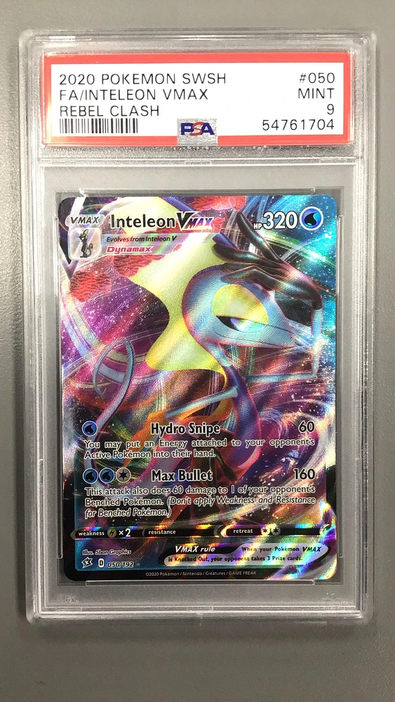 2020 Pokemon Sword & Shield Rebel Clash 050 Fa/inteleon Vmax PSA 9