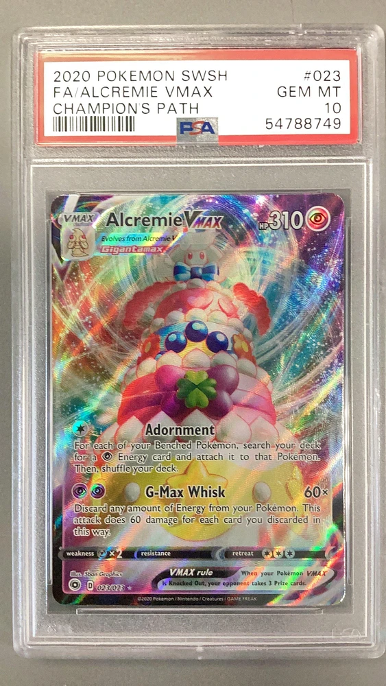 2020 Pokemon Sword & Shield Champion's Path 023 Fa/alcremie Vmax PSA 10