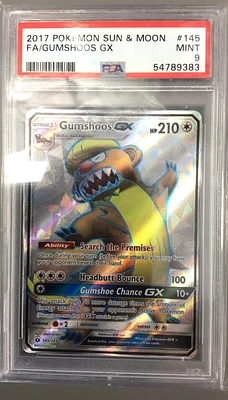 2017 Pokemon Sun & Moon 145 Full Art/gumshoos Gx PSA 9