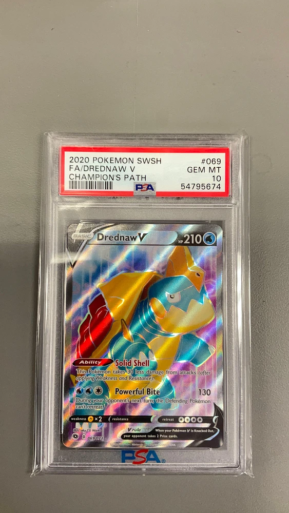 2020 Pokemon Sword & Shield Champion's Path 069 Fa/drednaw V PSA 10