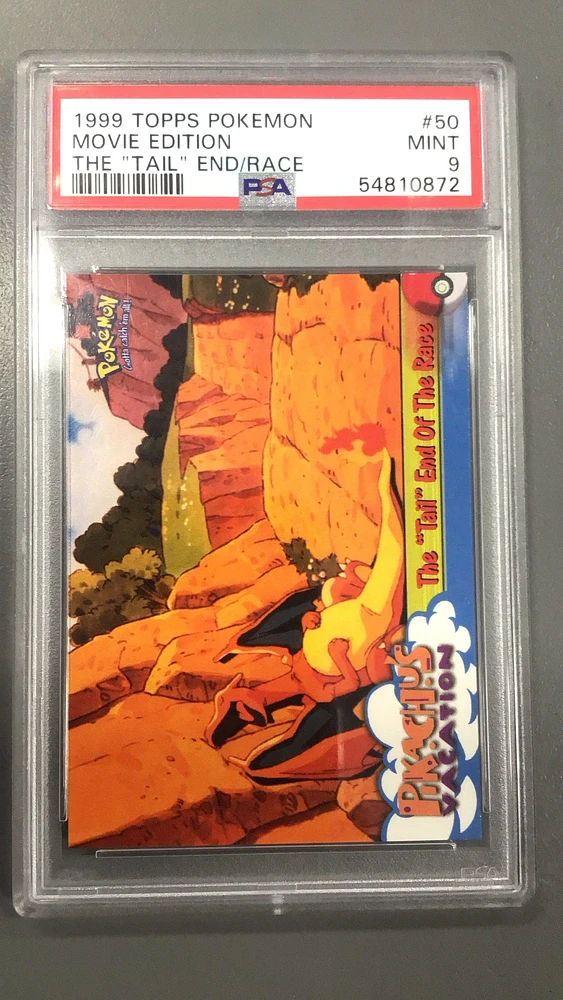 1999 Topps Pokemon The Movie Edt 50 Movie Edition The "tail" End Of The Race PSA 9