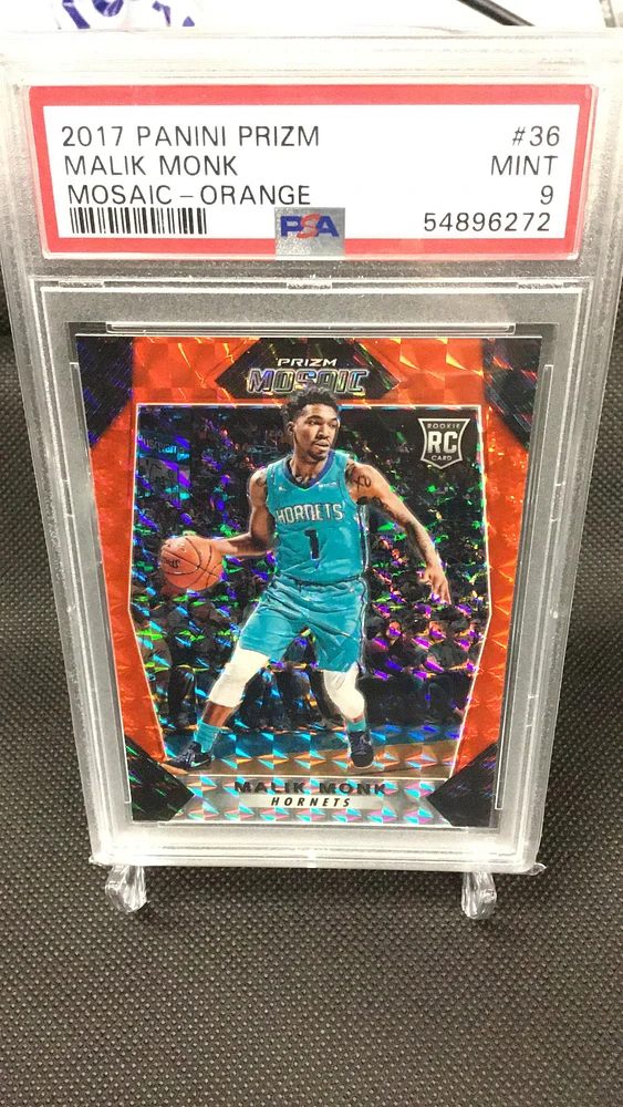 2017 Panini Prizm Mosaic 36 Malik Monk Orange PSA 9