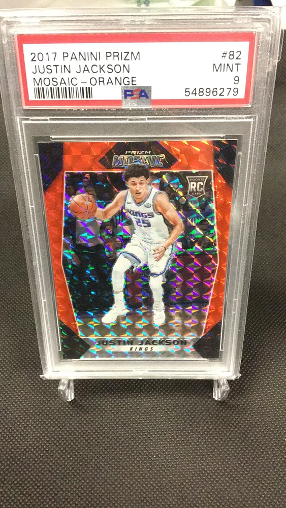 2017 Panini Prizm Mosaic 82 Justin Jackson Orange PSA 9